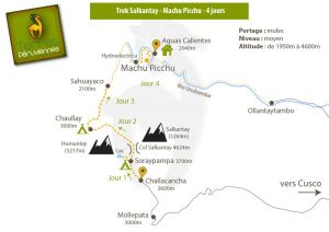 Carte Trek Salkantay - Machu Picchu - Pérou - Terres Péruviennes